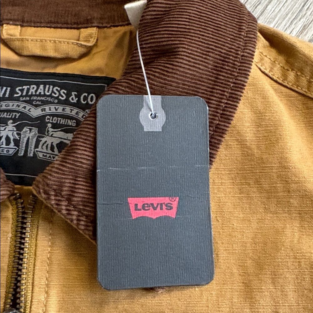 Levi's NWT Canvas Barn Jacket Medium Tan Corduroy Chore Coat - Picture 5 of 12